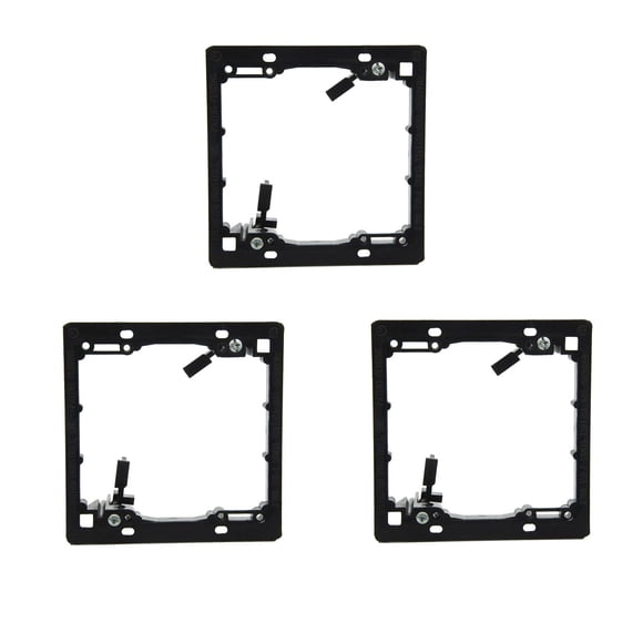 Placa de pared con soporte de montaje 3 módulos negra, paquete de 2 ANONION