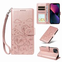 Funda Billetera Foxdock Compatible Con Iphone 14, Diseño Perrito Tierno, Ranuras Para Tarjetas Y Soporte Plegable