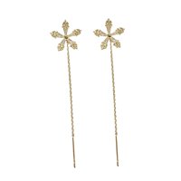 Magideal - Pendientes Colgantes De Aleación Con Borlas De Flores, Largos Y Duraderos, Para Regalar. Dorado