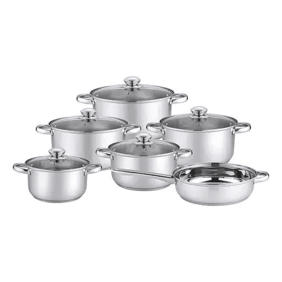 Batería de Cocina VAVICHICA de Acero Inoxidable con 11 Piezas para Inducción y Gas