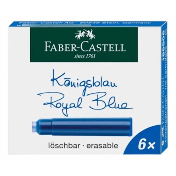 Cartucho Tinta Azul Faber-castell 6 Unidades