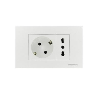 Ench. Schuko+Ench.Hembra10/16A 250V Marf.1 Unidad  Rema