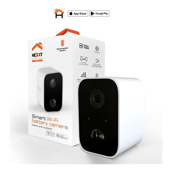 Camara Inalambrica Nexxt Hd Wifi + Bateria - Alexa - Google blanco