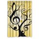 thumbnail image 1 of Cortina de ducha con diseño de árbol y notas musicales, con ganchos, tamaño 48 x 72 pulgadas, 1 of 3