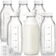thumbnail image 1 of Botellas de vidrio para leche Syntic de 1 L con tapa hermética, paquete de 6 + accesorios, 1 of 7