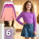 thumbnail image 1 of Pack 6 Poleras Camisetas Polar Primera Capa Cuello Redondo Manga Larga Colores Surtido Niña, 1 of 9