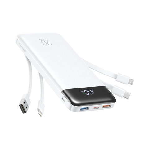 Power Bank Charmast 20000Mah 20W De Carga Rápida Con Cables