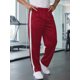 thumbnail image 4 of INSPIRE CHIC Pantalones de chándal casuales para hombre con cintura de cordón, pierna recta, rayas laterales, ropa urbana, talla 30, rojo, 4 of 6