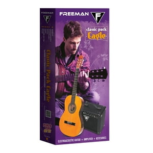 Pack Guitarra Electroacustica Freeman Classic Eagle Nt