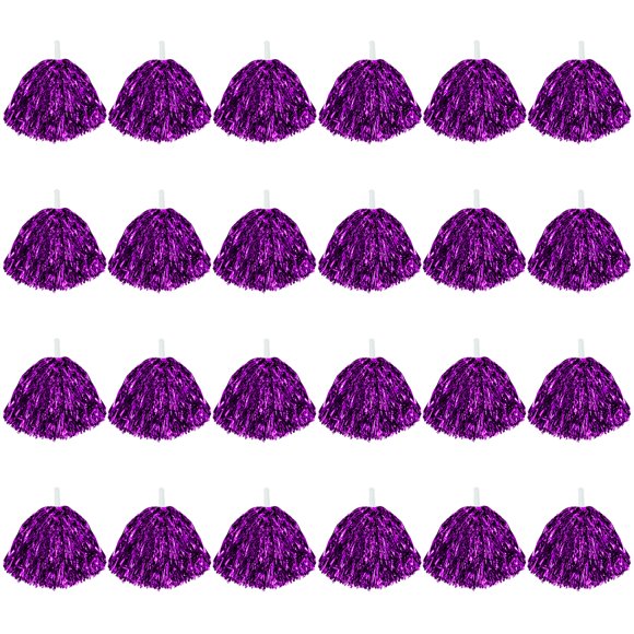 Pompones Cheerleading CUGBO, 24 unidades, lámina metálica, color morado