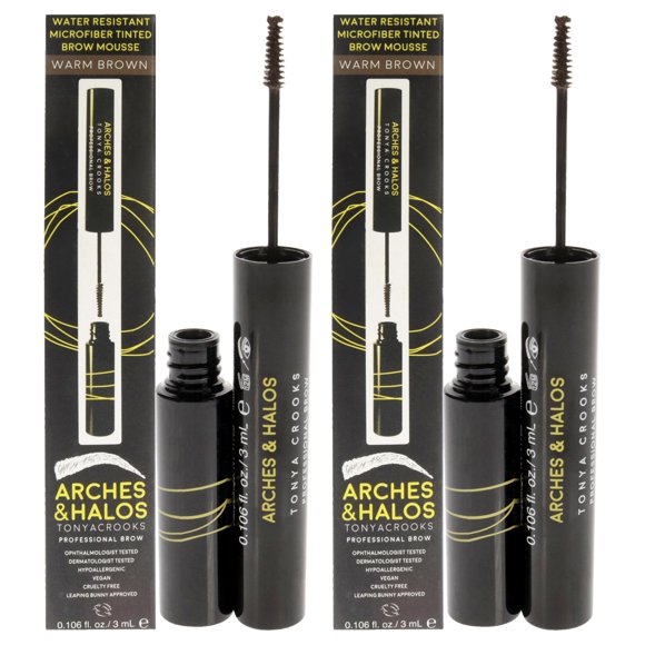 Mousse para cejas teñidas Arches and Halos, marrón cálido, paquete de 2