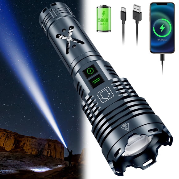 Linterna LED recargable Gehavin, 2500000 lúmenes, resistente al agua