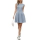 thumbnail image 1 of INSPIRE CHIC Vestido sin mangas para mujer casual con cuello redondo en línea A, vestido corto de tirantes M gris azul, 1 of 6