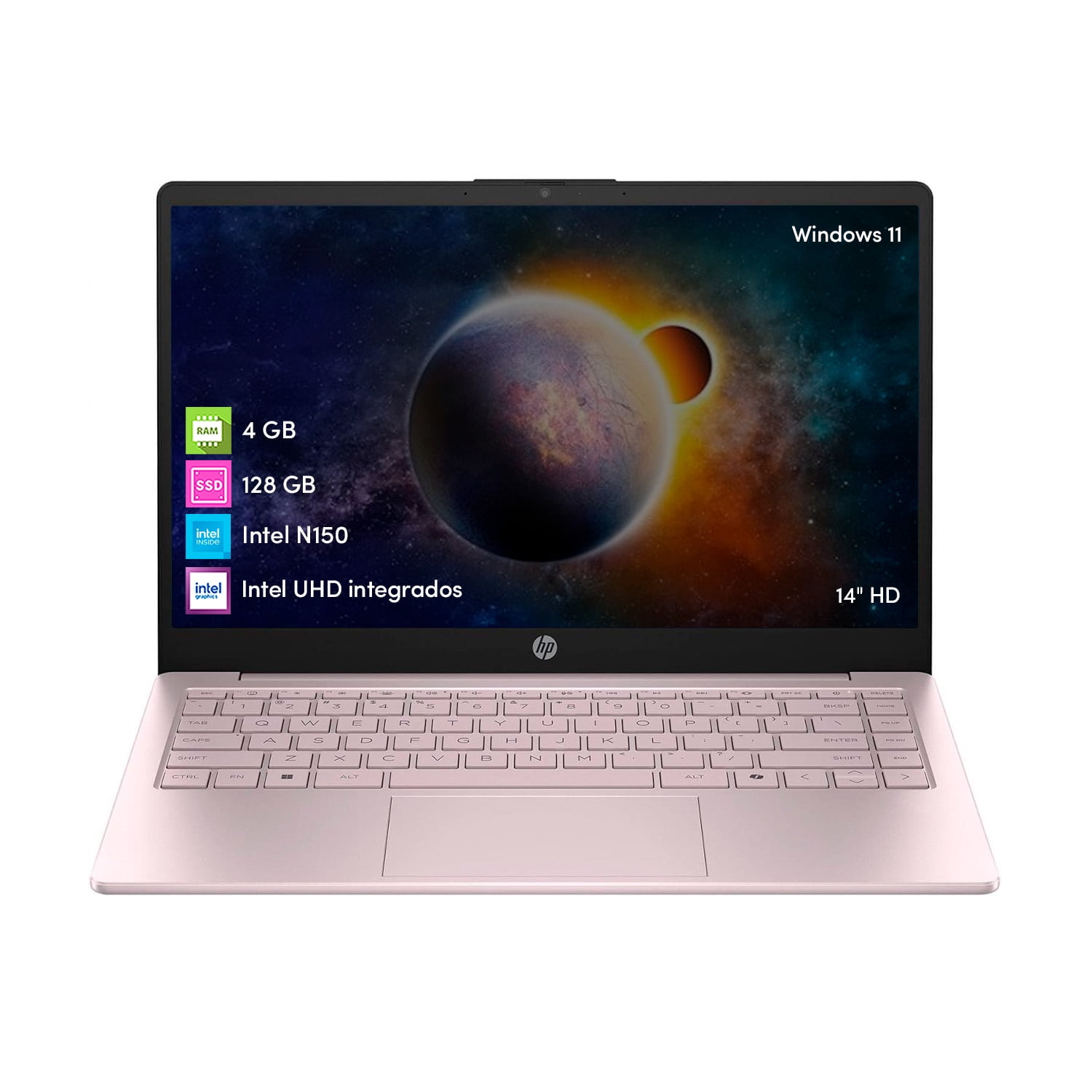 Hp - Notebook Intel N150 4gb 128gb 14 Hd Win11 Rosa Reacondicionado