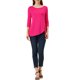 thumbnail image 2 of INSPIRE CHIC Blusas para Mujer Cuello Redondo Manga 3/4 Decoración de Botones Dobladillo Irregular Estilo Casual Blusa S Rosa Fucsia, 2 of 6