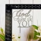 thumbnail image 5 of Adorno para tartas con purpurina plateada con purpurina «God Gave Me You», 5 of 5