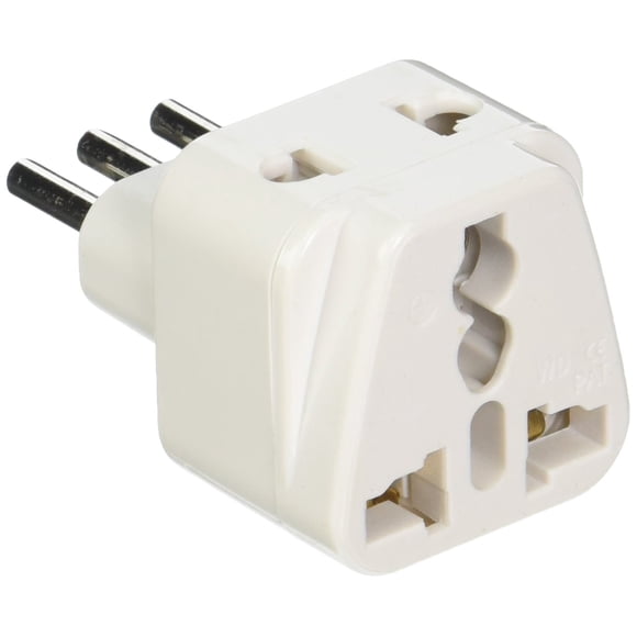 Adaptador de enchufe Ckitze BA-12-3P con conexión a tierra universal tipo L, paquete de 3
