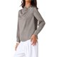 thumbnail image 4 of Blusas de satén para mujer INSPIRE CHIC, camisas casuales con mangas largas plisadas, camisa elegante para oficina y trabajo M Gris, 4 of 6