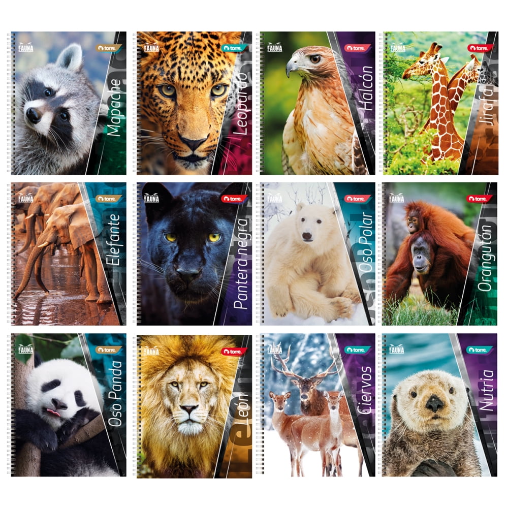Torre - Pack 10 Cuadernos Universitarios Fauna 100 Hojas