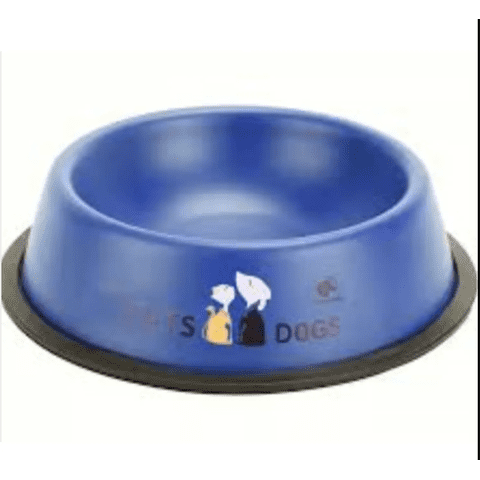 Genérico - Plato Mascota Perro Gato Comedero Metal 17 Cm Azul