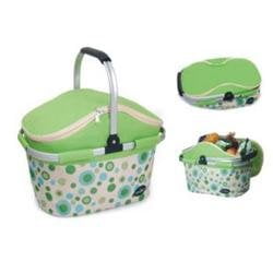 Cesta para picnic, plegable, marco de aluminio, color verde