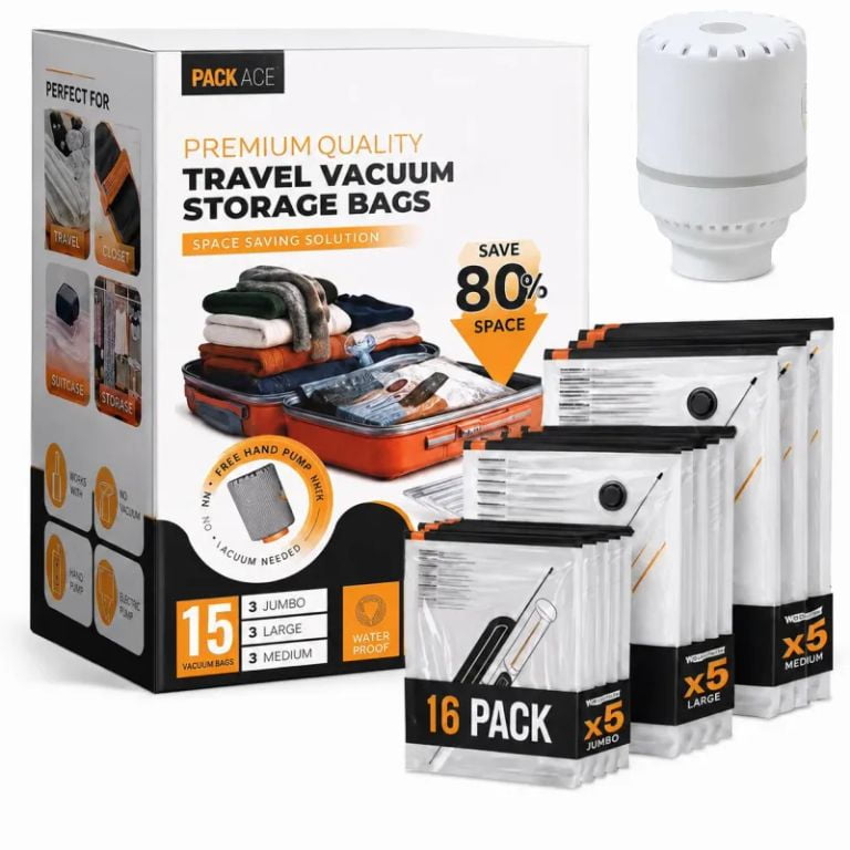 Estilodomus - Set 15 Bolsas Al Vacío Para Ropa Con Bomba Eléctrica Organizador Ahorrador De Espacio