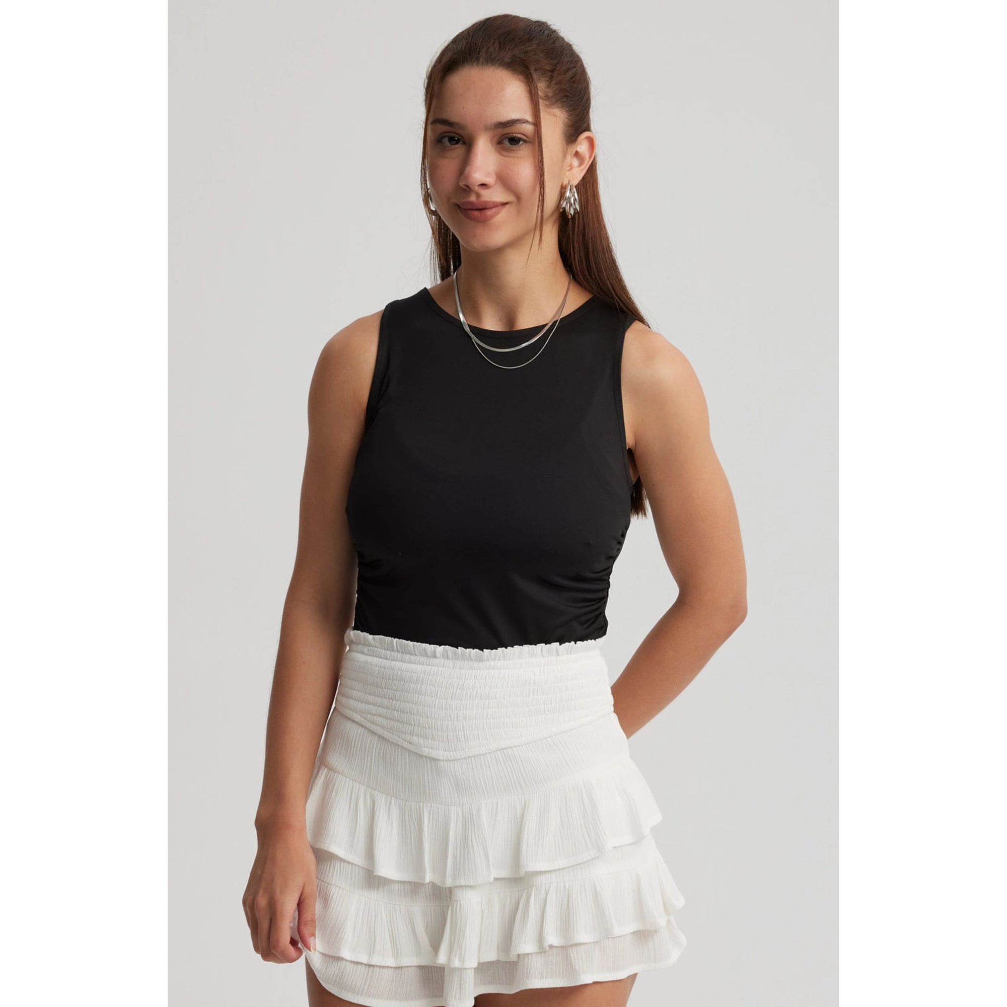 Fashionspark - Polera Mujer Recogido Costado Negro - Vi