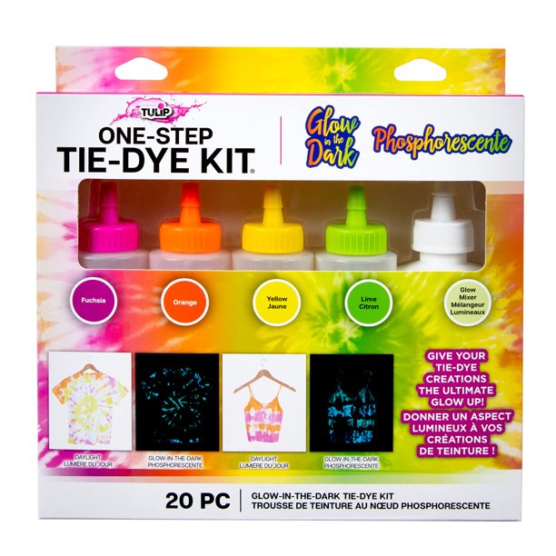 Kit de teñido anudado Tulip One-Step que brilla en colores neón que brillan en la oscuridad