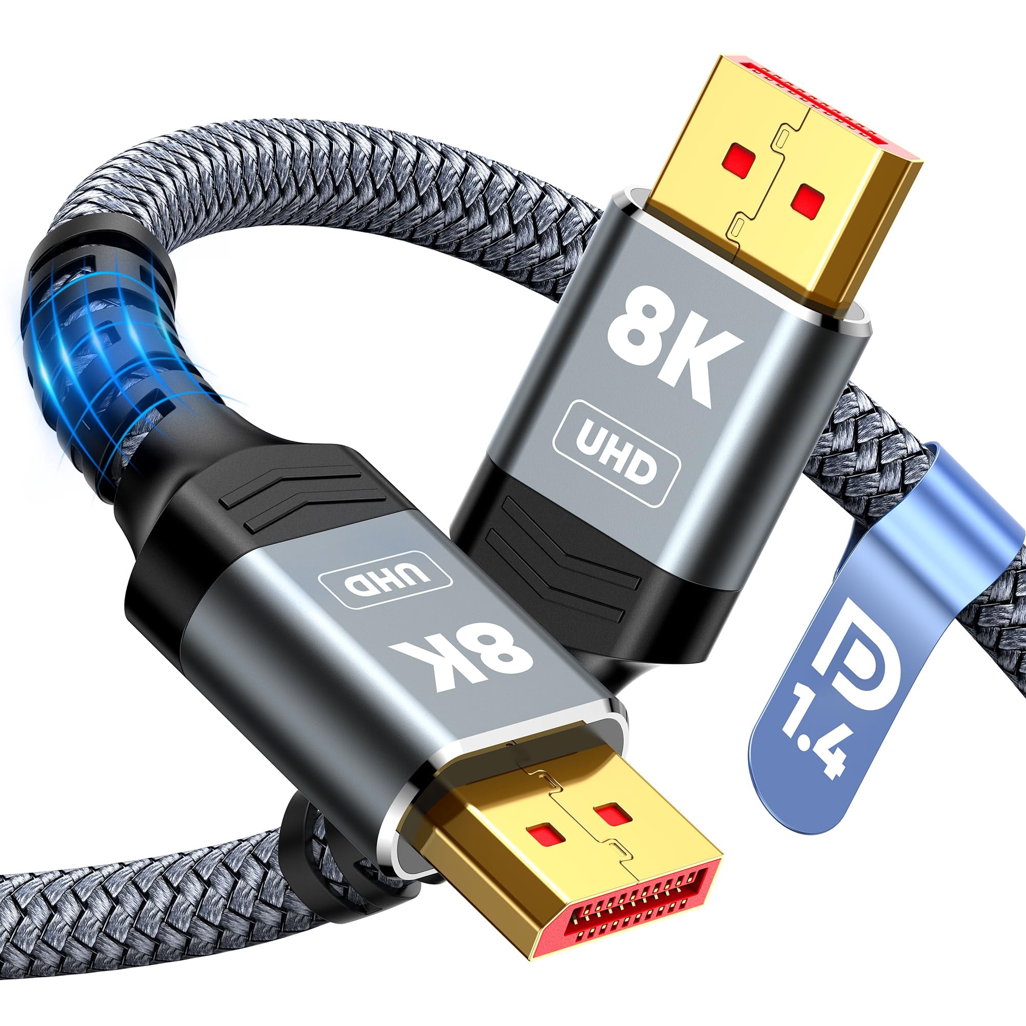 Cable Displayport Capshi 8k 1.4 Con Certificación Vesa De 2 M