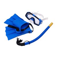 Magideal - Conjunto De Esnórquel, Aletas, Gafas, Equipo De Equipo, Vista Amplia, Máscara De Buceo, Tubo De Respiración, Esnórquel Para Deportes Acuáticos, Piscin Azul Eutalla 35 A 39