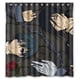 thumbnail image 1 of Cortina de ducha de mayordomo negro, juego de cortina de baño con ganchos, tamaño 66 x 72 pulgadas, 1 of 3