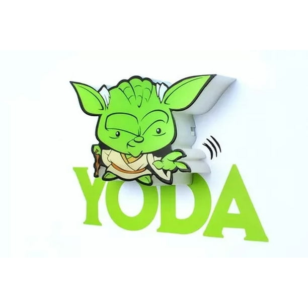 Lampara Mural 3d Mini Maestro Yoda Star Wars