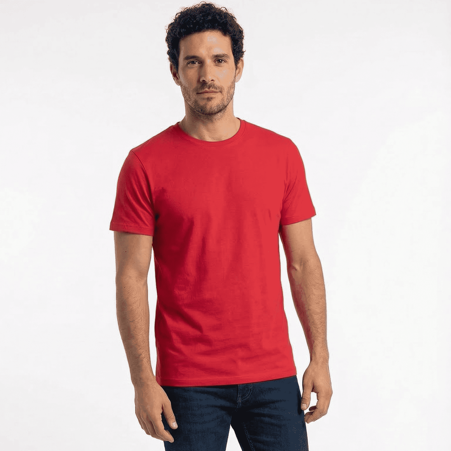 T-world - Polera 100 % Algodón Manga Corta Básica 170 Grs. Rojo
