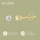 thumbnail image 4 of Pendientes GILDED de diamante 1/4 ct, plata 925 chapada en oro de 14K, 4 of 7