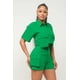 thumbnail image 2 of Saronite Conjunto de Camisa de Manga Corta con Botones Al Frente y Bolsillos Laterales, y Shorts con Cintura Elástica con Cremallera y Botón Al Frente, Verde (para Mujer), 2 of 5