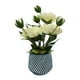 thumbnail image 2 of Planta Artificial Macetero a Rayas Con Rosas Decorativas blanco, 2 of 8