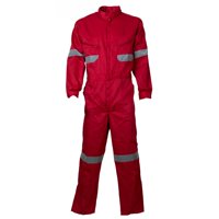 Jayson - Overol Gabardina Con Reflectante Rojo M