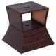 thumbnail image 1 of Mesa auxiliar Outsunny de ratán para exteriores de 2 niveles con orificio para sombrilla, 1 of 7