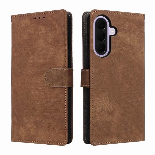 Funda Billetera para Samsung Galaxy A37 5G con Soporte - Cartera de Cuero con Ranuras Marrón