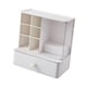 thumbnail image 2 of Organizador de escritorio pequeño Organizador de almacenamiento con cajón Cajón cosmético Caja de tocador Accesorios de joyería Caja de almacenamiento blanco, 2 of 5