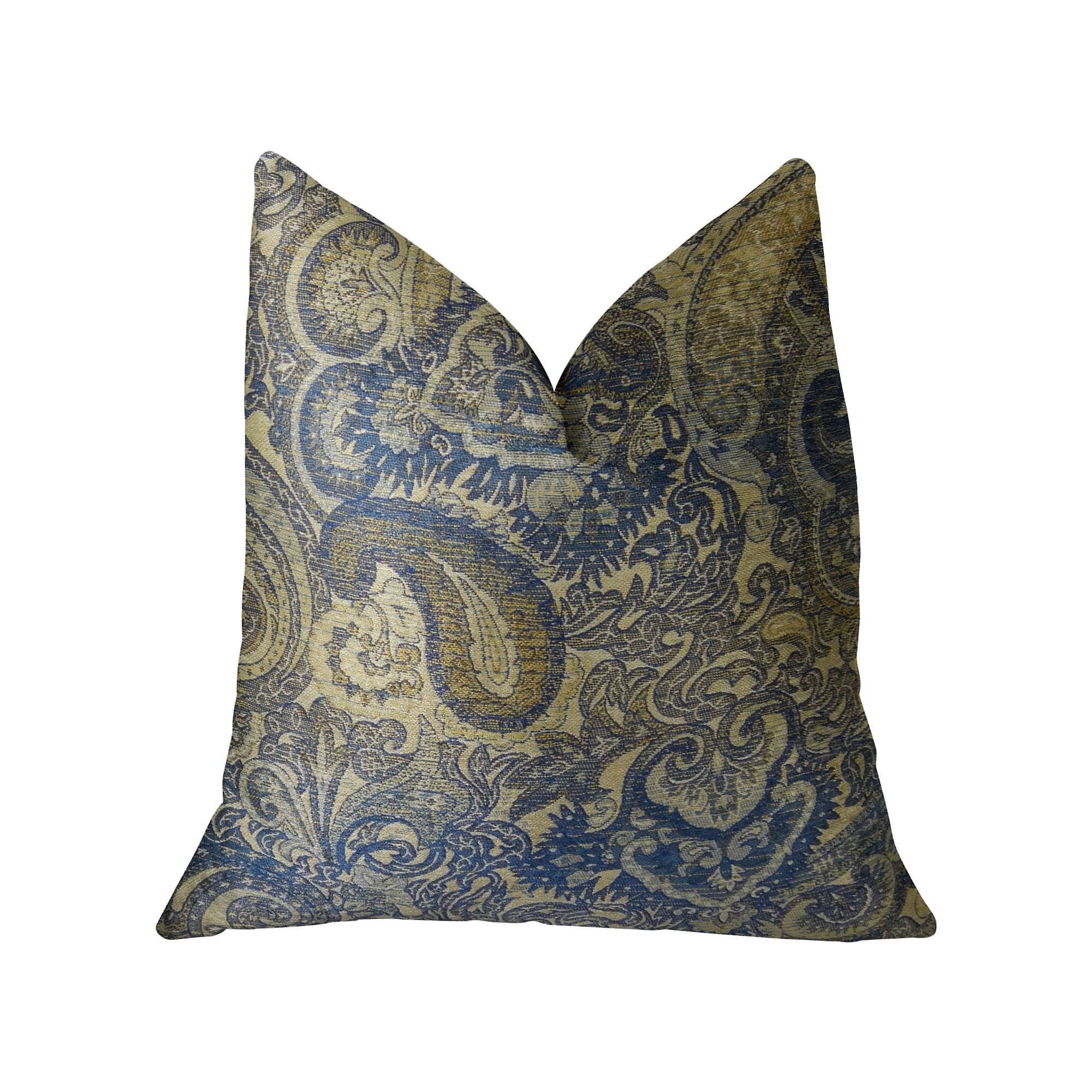 Almohada Plutus Brands Plutus Myrtle, Azul Marino Y Marrón, 40 X 40 Cm