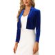 thumbnail image 4 of INSPIRE CHIC Chaquetas de Terciopelo para Mujeres con Mangas Largas, Cárdigan Abierto, Chaqueta Bolero Recortada L Azul Real, 4 of 6