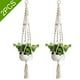 thumbnail image 1 of Paquete De 2 Maceteros Colgantes De Macramé Para Plantas, Cesta Colgante De Cuerda De Yute Trenzada, Artesanía, 1 of 7