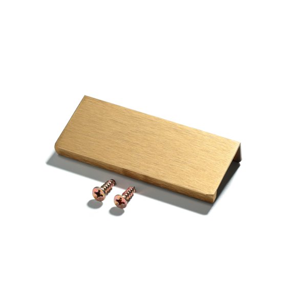 Tiradores de uñero para gabinete MATOOYA de aluminio, dorado cepillado, 8 cm