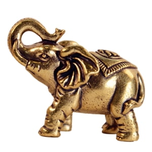 Bothyi - Estatuillas De Estatuas De Elefante Mini Estatua De Elefante De Latón Para Decoración De Escritorio Del Hogar Lucky