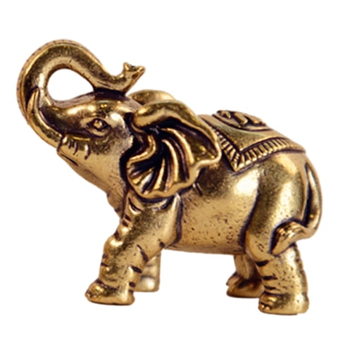 Bothyi - Estatuillas De Estatuas De Elefante Mini Estatua De Elefante De Latón Para Decoración De Escritorio Del Hogar Lucky
