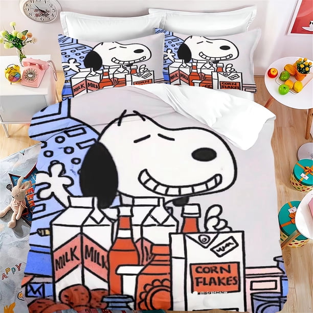 v1694 Bed Sheets Duvet Cute Printed Cartoon Quilt Luxury Happy Puppy Polyester -Piece Set Cover Bedding Children'S 3-Piece Bedding Set (1 Duvet Cover + 2 Pillow Shams) Bed Sheets ju1694