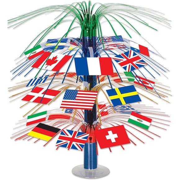 Centro De Mesa International Flag Cascade 18 Cm Paquete De 6