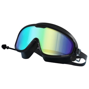 Ioensy - Gafas De Natación Gafas De Natación Gafas De Buceo De Marco Grande Con Tapones Para Los Oídos Revestimiento Negro En Bolsa