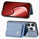 thumbnail image 2 of Funda Billetera Tejida para iPhone 16 Pro con Soporte y Tarjetero Azul, 2 of 5